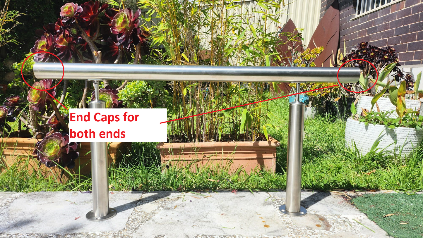 Modular 316 Stainless steel handrail fitting, end cap