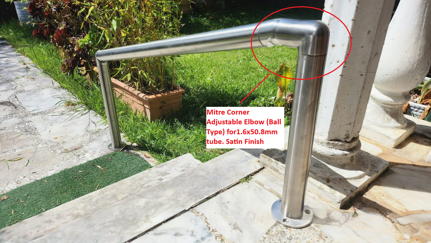 mitre corner adjustable handrail elbow