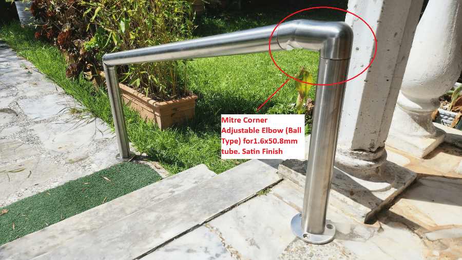 mitre corner adjustable handrail elbow