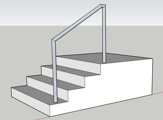 DIY 316 Stainless Steel Stair Handrail kit 50.8MM 1000mm long for 3 steps