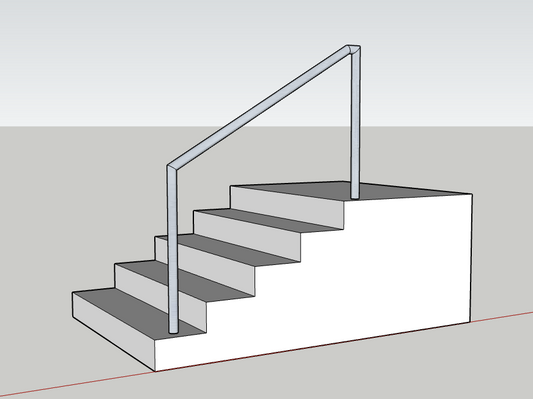 DIY 316 Stainless Steel Stair Handrail kit 50.8MM 1400mm long for 4 steps