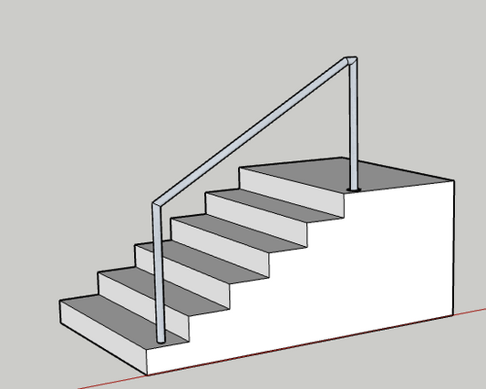 DIY 316 Stainless Steel Stair Handrail kit 50.8MM 1700mm long for 5 steps