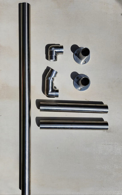 DIY 316 Stainless Steel Stair Handrail kit 50.8MM 1400mm long for 4 steps